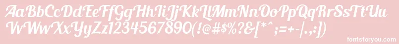 BlendaScript Font – White Fonts on Pink Background