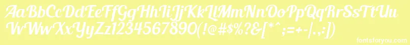 BlendaScript Font – White Fonts on Yellow Background