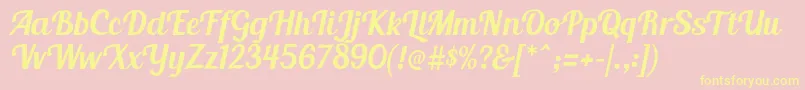 BlendaScript Font – Yellow Fonts on Pink Background