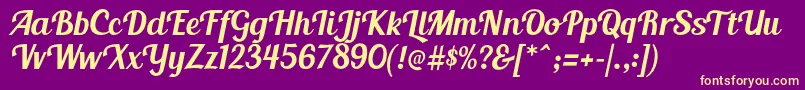 BlendaScript Font – Yellow Fonts on Purple Background