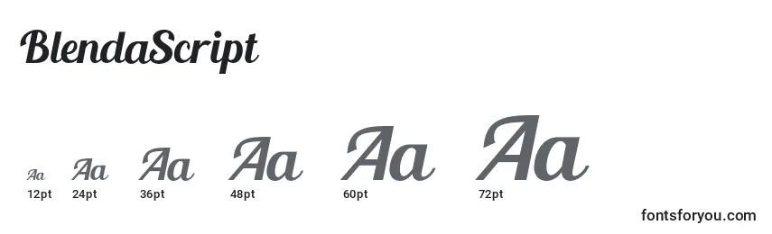 Größen der Schriftart BlendaScript