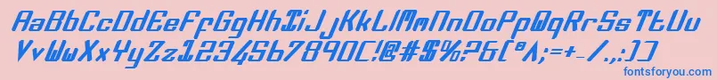 フォントZeev2bi – ピンクの背景に青い文字