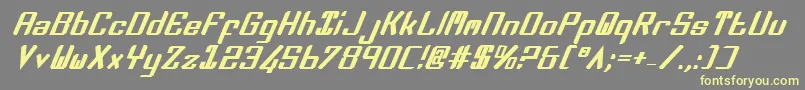 フォントZeev2bi – 黄色のフォント、灰色の背景