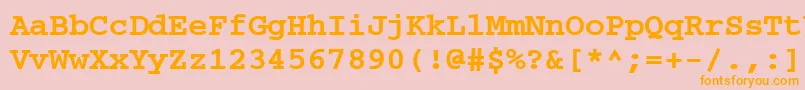 Czcionka CourierpsРџРѕР»СѓР¶РёСЂРЅС‹Р№ – pomarańczowe czcionki na różowym tle