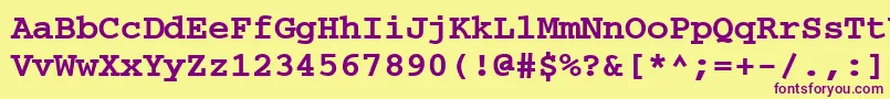 Czcionka CourierpsРџРѕР»СѓР¶РёСЂРЅС‹Р№ – fioletowe czcionki na żółtym tle