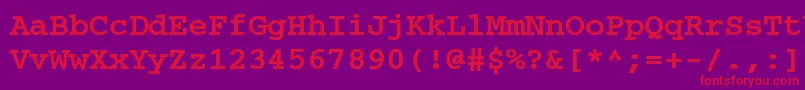 CourierpsРџРѕР»СѓР¶РёСЂРЅС‹Р№ Font – Red Fonts on Purple Background