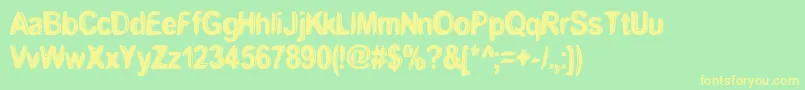 Deluxe Font – Yellow Fonts on Green Background