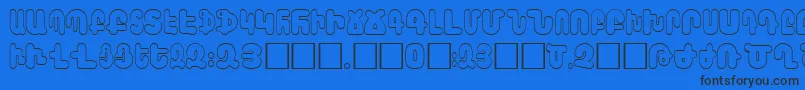 AraxBarab Font – Black Fonts on Blue Background