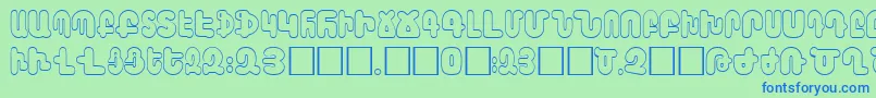 AraxBarab Font – Blue Fonts on Green Background