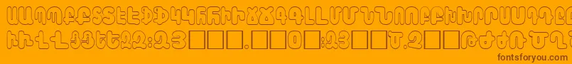 AraxBarab Font – Brown Fonts on Orange Background