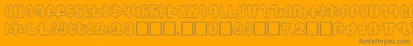 AraxBarab-Schriftart – Graue Schriften auf orangefarbenem Hintergrund