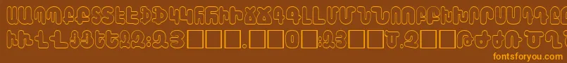 AraxBarab Font – Orange Fonts on Brown Background