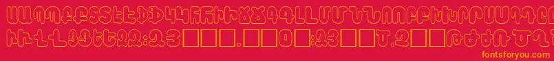 AraxBarab Font – Orange Fonts on Red Background