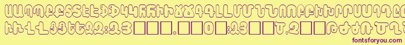 AraxBarab Font – Purple Fonts on Yellow Background