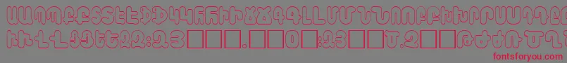 AraxBarab-Schriftart – Rote Schriften auf grauem Hintergrund