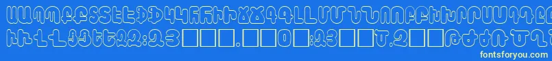 AraxBarab Font – Yellow Fonts on Blue Background