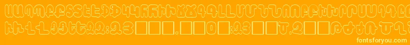 AraxBarab Font – Yellow Fonts on Orange Background