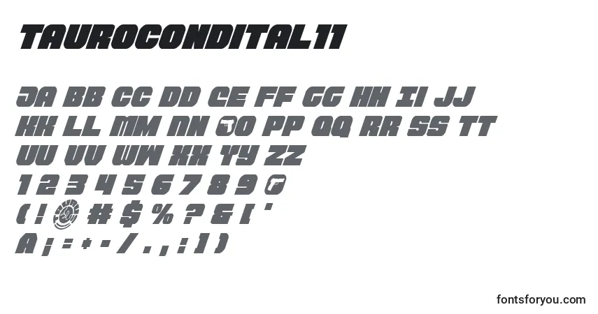 Шрифт Taurocondital11 – алфавит, цифры, специальные символы