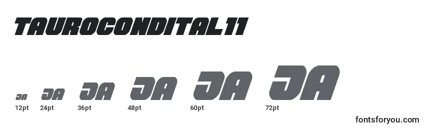 Taurocondital11 Font Sizes