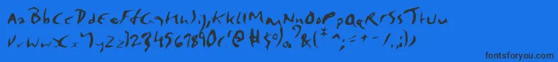 フォントElmore – 黒い文字の青い背景