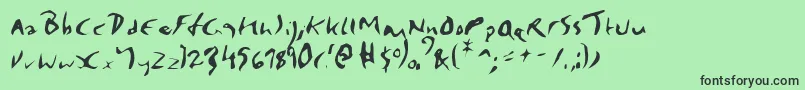 フォントElmore – 緑の背景に黒い文字