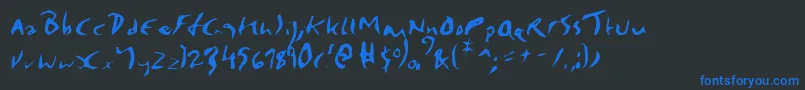 フォントElmore – 黒い背景に青い文字