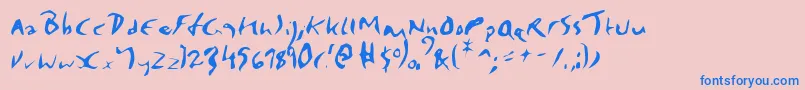 フォントElmore – ピンクの背景に青い文字