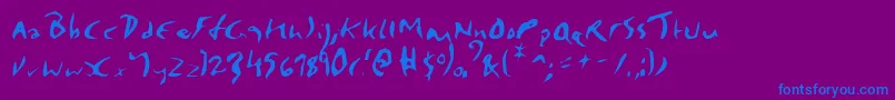 フォントElmore – 紫色の背景に青い文字
