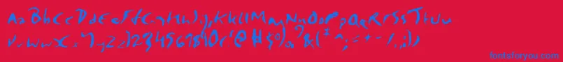 Elmore-Schriftart – Blaue Schriften auf rotem Hintergrund