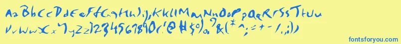 Elmore-fontti – siniset fontit keltaisella taustalla