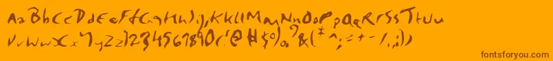 Elmore-fontti – ruskeat fontit oranssilla taustalla