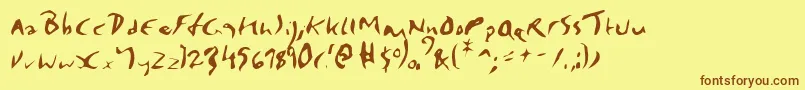 Elmore-Schriftart – Braune Schriften auf gelbem Hintergrund