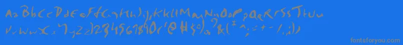 フォントElmore – 青い背景に灰色の文字