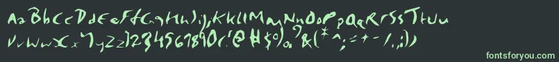 フォントElmore – 黒い背景に緑の文字