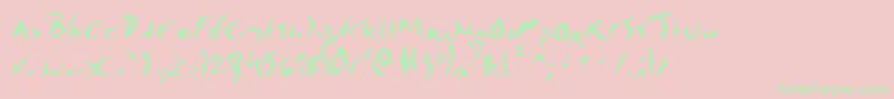フォントElmore – ピンクの背景に緑の文字