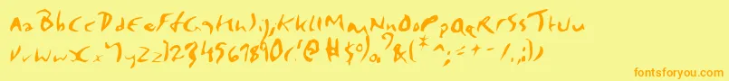 Elmore-Schriftart – Orangefarbene Schriften auf gelbem Hintergrund