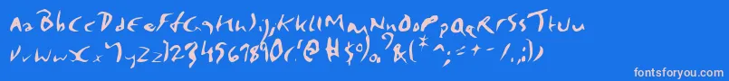 フォントElmore – ピンクの文字、青い背景