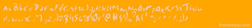 フォントElmore – オレンジの背景にピンクのフォント
