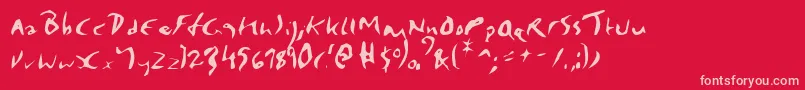 Elmore-Schriftart – Rosa Schriften auf rotem Hintergrund