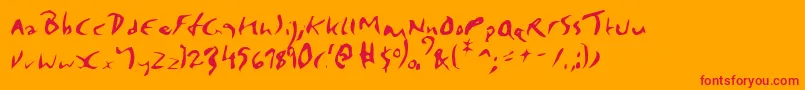 Elmore-Schriftart – Rote Schriften auf orangefarbenem Hintergrund