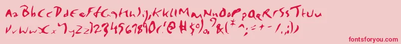 フォントElmore – ピンクの背景に赤い文字