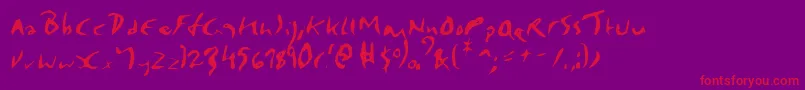 フォントElmore – 紫の背景に赤い文字