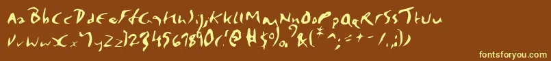 Elmore-fontti – keltaiset fontit ruskealla taustalla