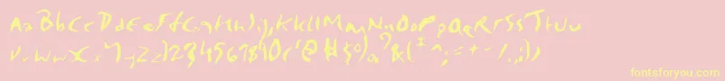 Elmore-fontti – keltaiset fontit vaaleanpunaisella taustalla