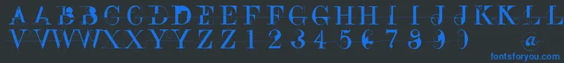 Constraccident Font – Blue Fonts on Black Background
