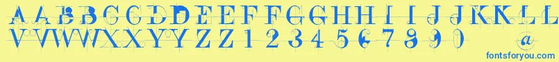 Constraccident Font – Blue Fonts on Yellow Background