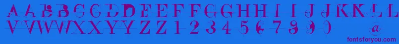 Constraccident Font – Purple Fonts on Blue Background