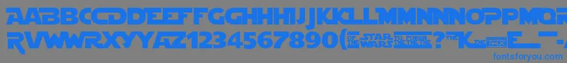 フォントStjedise – 灰色の背景に青い文字