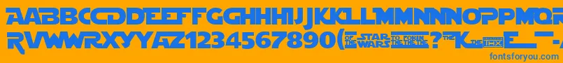 フォントStjedise – オレンジの背景に青い文字