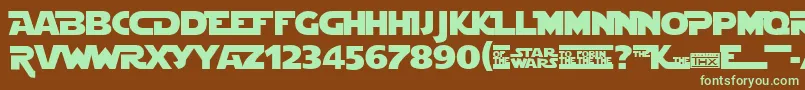 Шрифт Stjedise – зелёные шрифты на коричневом фоне
